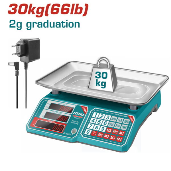 TOTAL Ηλεκτρονική Ζυγαριά 30Kg (TESA3301)