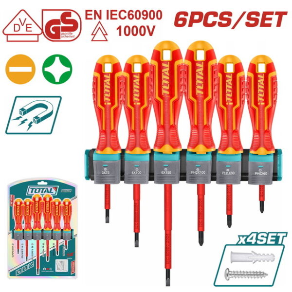 Total Σετ 6 Κατσαβίδια 1000V (THTIS566)