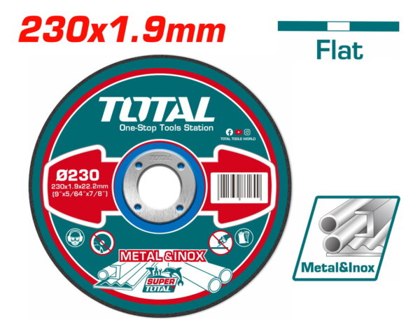 TOTAL Δίσκος Κοπής INOX - Μετάλλου 230 Χ 1.9mm (TAC2212303)